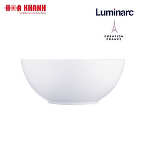 Tô Thủy Tinh Luminarc Diwali Trắng 21cm đựng thức ăn, cường lực, kháng vỡ - Bộ 3 cái - N3976