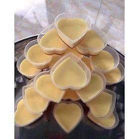 Sét 50 Khuôn Làm Bánh Flan Rau Câu Sữa Chua Hình Trái Tim Có Nắp 