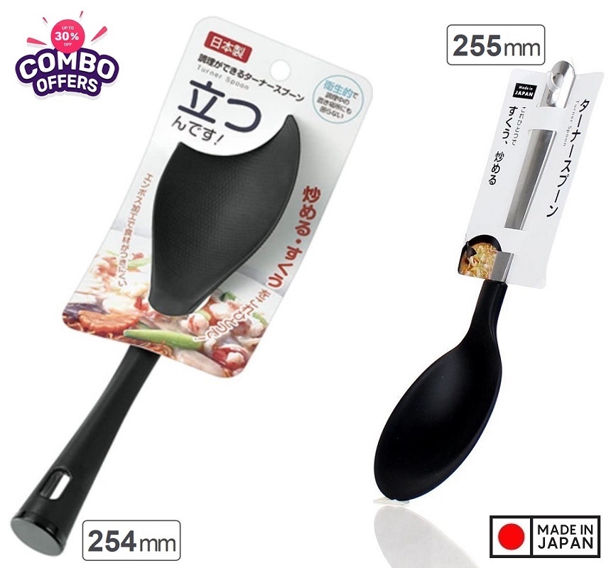 Combo muôi xào chống dính cán dài + Muỗng múc canh chính hãng Echo Metal hàng nội địa Nhật Bản (#Made in Japan)