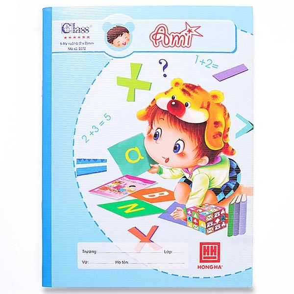 Combo 5 Vở Class Ami - 5 Ô Ly 96 Trang ĐL 100g/m2 - Hồng Hà TM-0372 (Mẫu Màu Giao Ngẫu Nhiên)