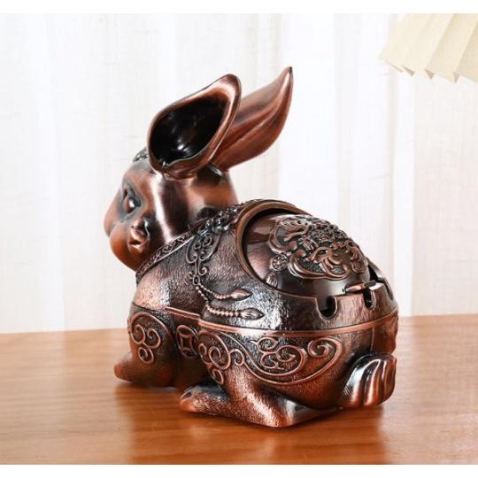 GẠT TÀN BẰNG ĐÔNG FỈA CỔ HÌNH CON THỎ
