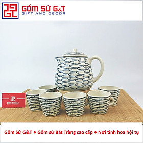 Bộ tích trà vẽ cá đàn Gốm Sứ G&T
