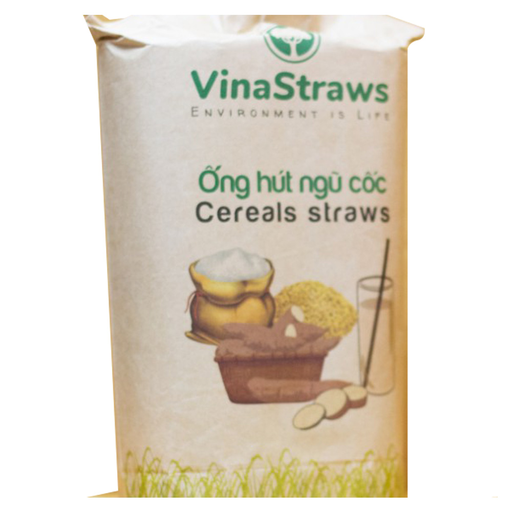 Ống hút gạo ăn được ống hút gạo thân thiện với môi trường 100 ống/ gói