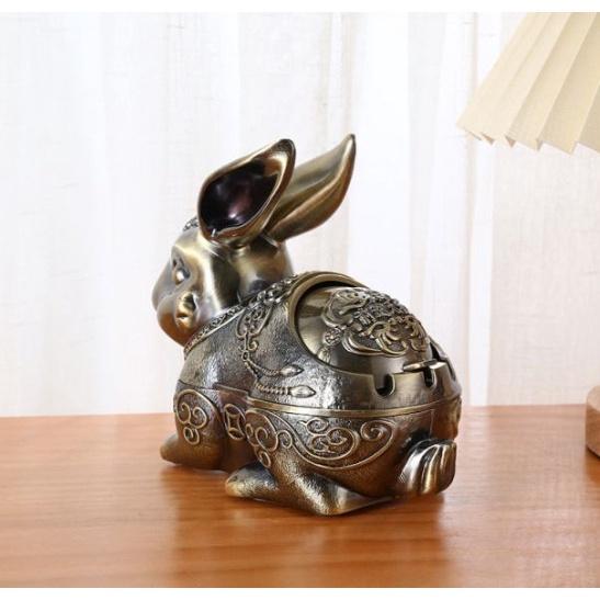 GẠT TÀN BẰNG ĐÔNG FỈA CỔ HÌNH CON THỎ