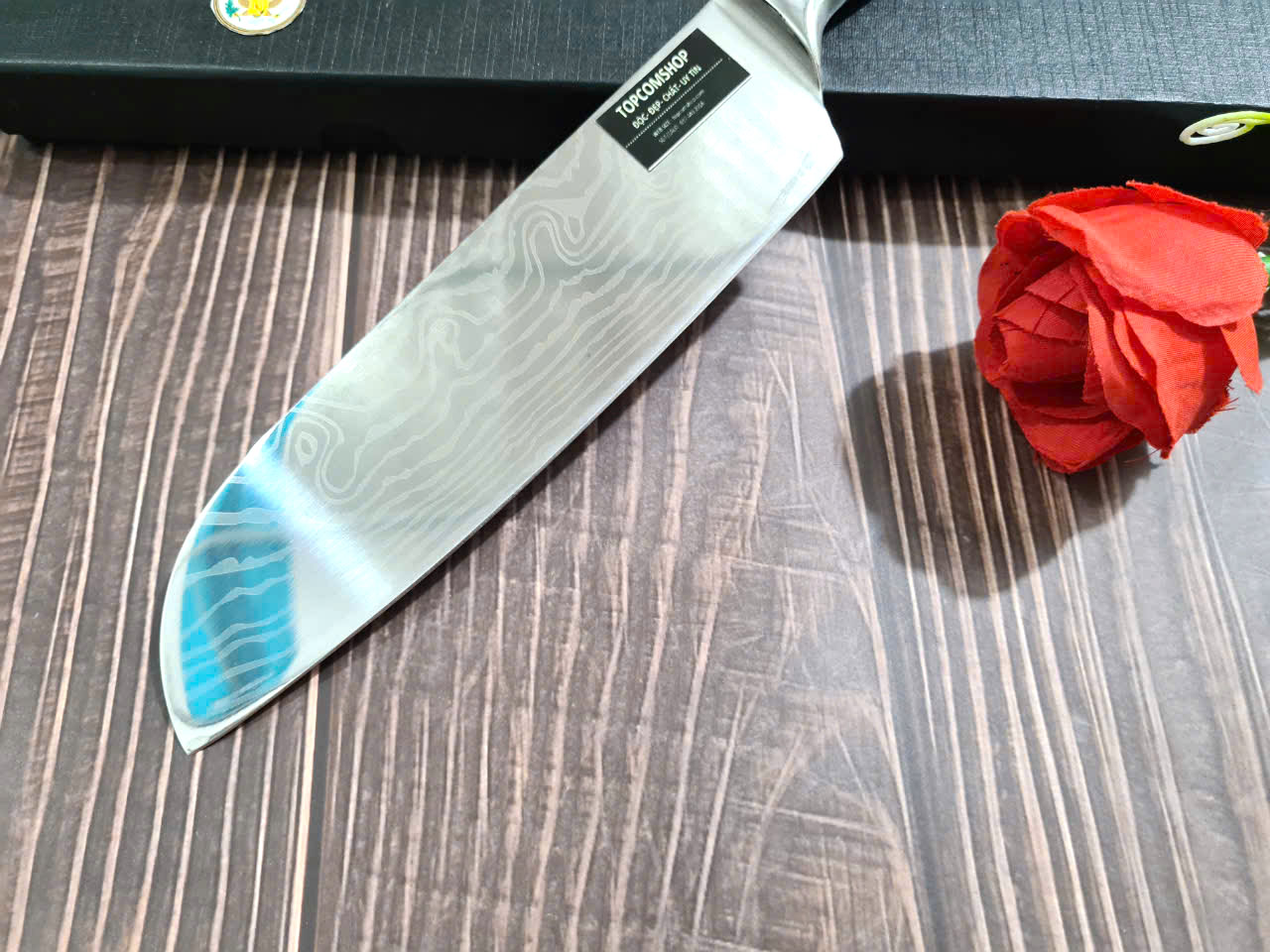 DAO - DAO BẾP NHẬT BẢN SANTOKU THÉP DAMASCUS MÃ A11 DT116 nt topcomshop vn