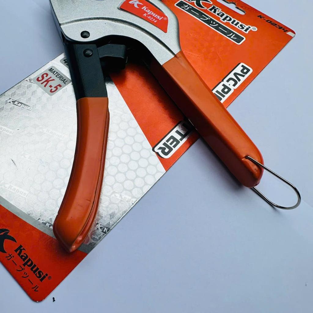 Kéo Cắt Ống PVC, PPR, PE 42mm KAPUSI tay xám cam K0234