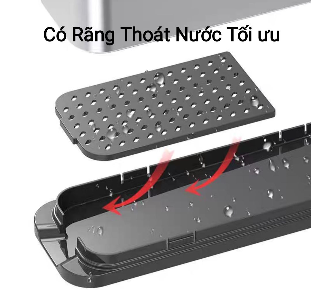 HỘP GÍA KỆ CÀI DAO CẮM ĐŨA MUỖNG THÌA ĐA NĂNG INOX 304 CÓ KHE RÃNH THOÁT NƯỚC & VÀ DỄ DÀNG THÁO LẮP VỆ SINH ( HÀNG CAO CẤP XEM KỸ MÔ TẢ HÌNH ẢNH VÀ CLIP )