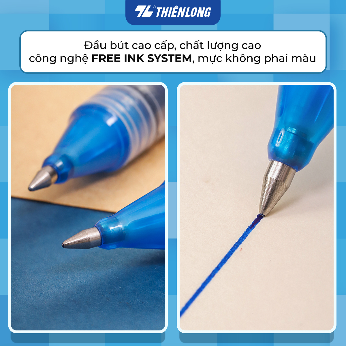 Bút lông bi - Rollerball Pen Thiên Long RB-007 - Công nghệ Free Ink System