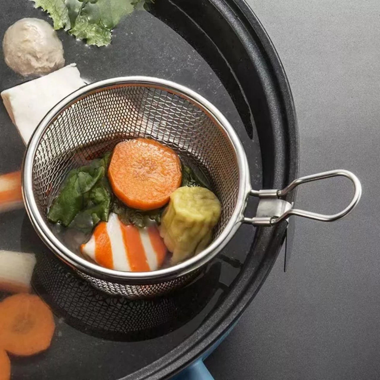 Giỏ Vớt Gia Vị nhúng Lẩu, Nhúng Mì Thép Không Gỉ 304 Tiện Lợi,Vợt Nhúng Lẩu Đa Năng - Hàng Chính Hãng MINIIN