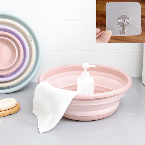 Thau Gập Gọn - Chậu Nhựa Gấp Gọn Đa Năng đk 39cm, nhiều màu, giao màu ngẫu nhiên