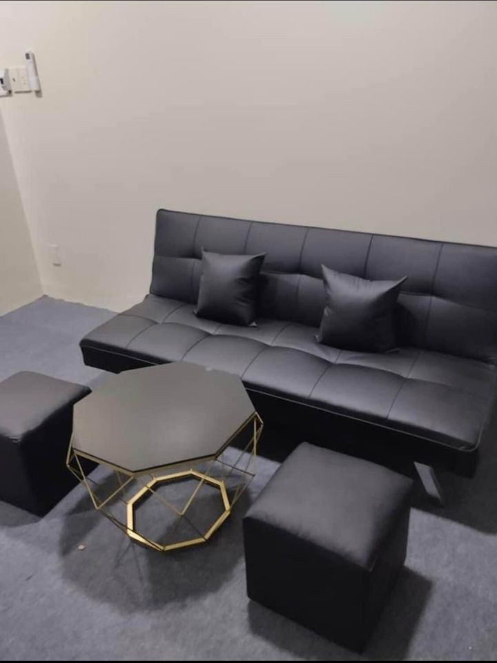 Bộ sofa bed 1m7 Juno sofa bao gồm 2 đôn và bàn kim cương - combo 6 món như hình sale sốc