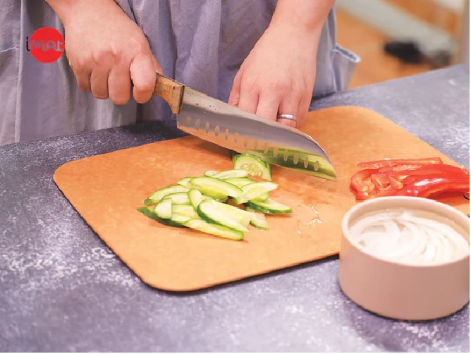 Dao Santoku 7" cán gỗ iMat