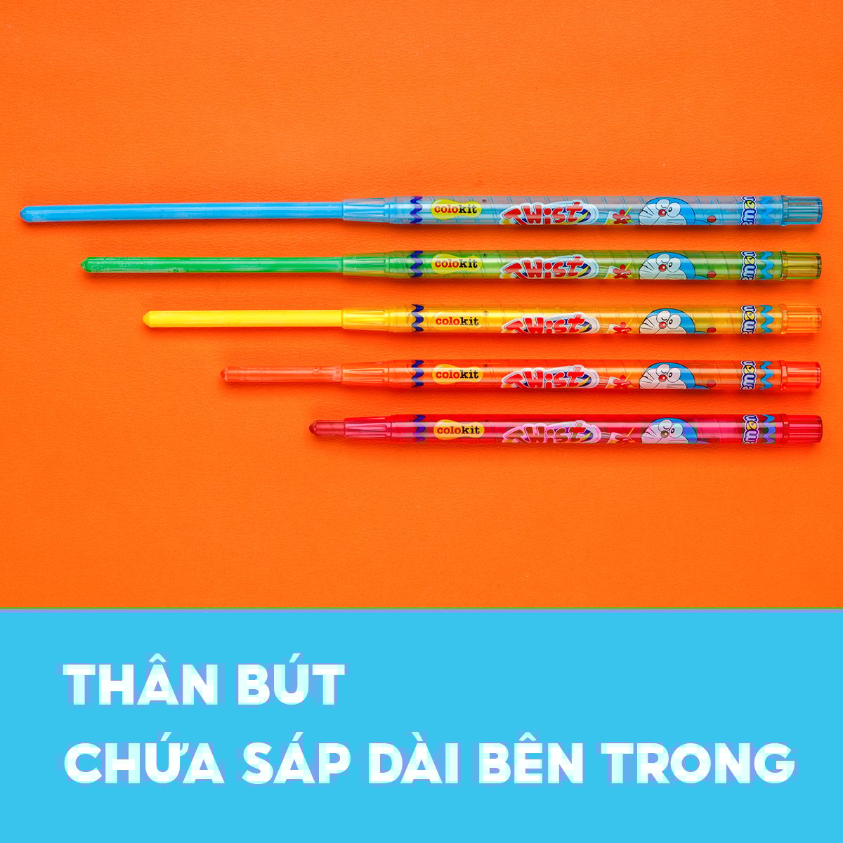 Bút Sáp Vặn Thiên Long TCR-C04/DO (12 Màu)