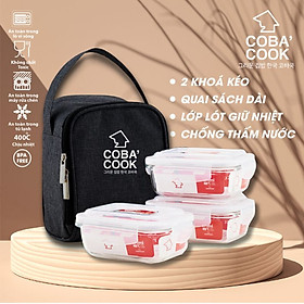 Bộ 3 hộp đựng cơm thủy tinh  COBA