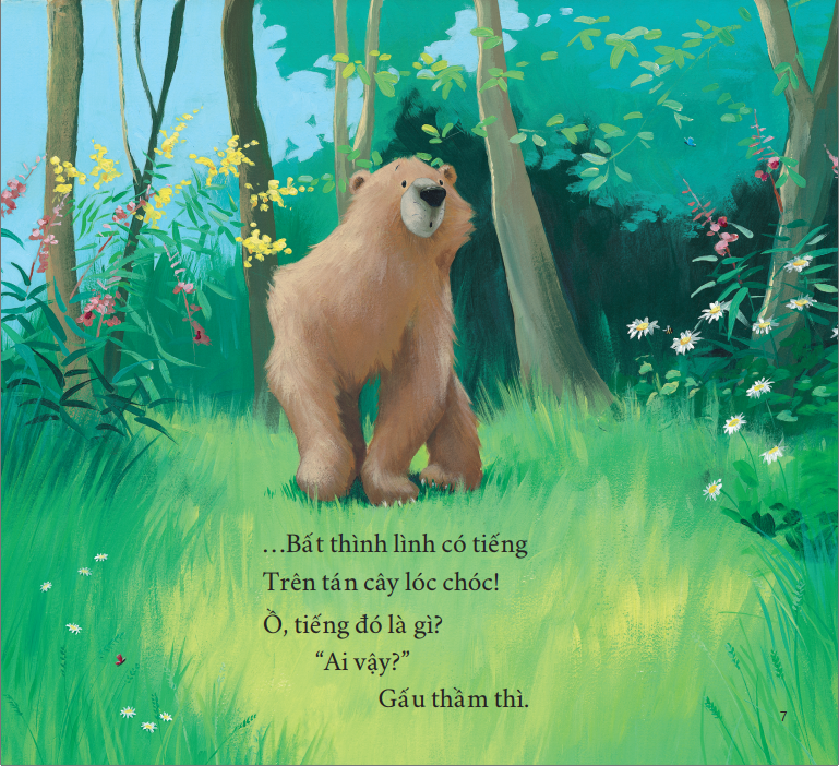 Sách tranh song ngữ Gấu có bạn mới - Ehomebooks