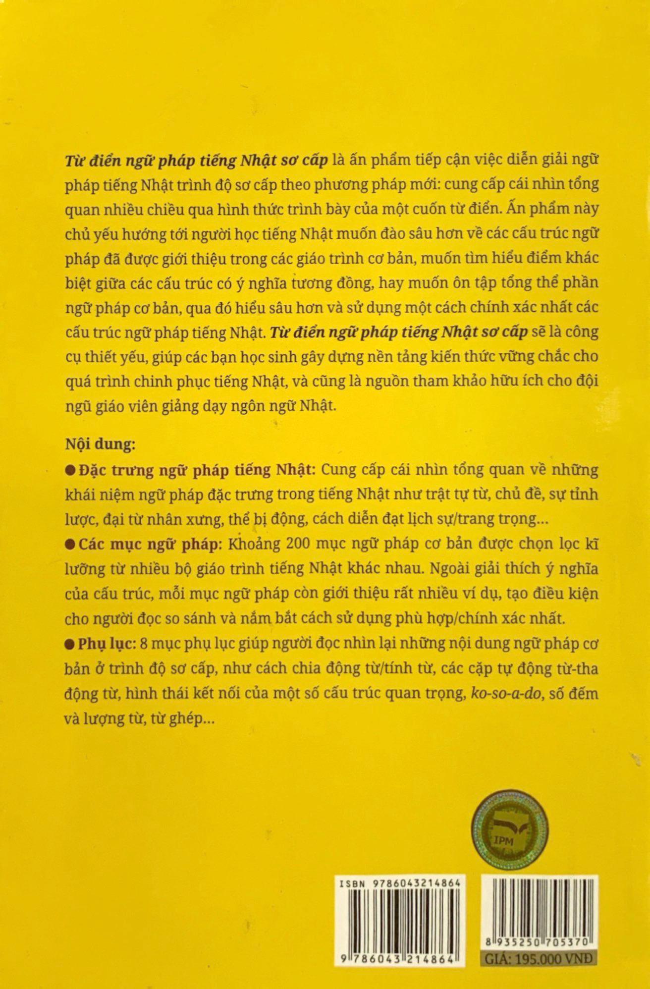 Từ Điển Ngữ Pháp Tiếng Nhật Sơ Cấp