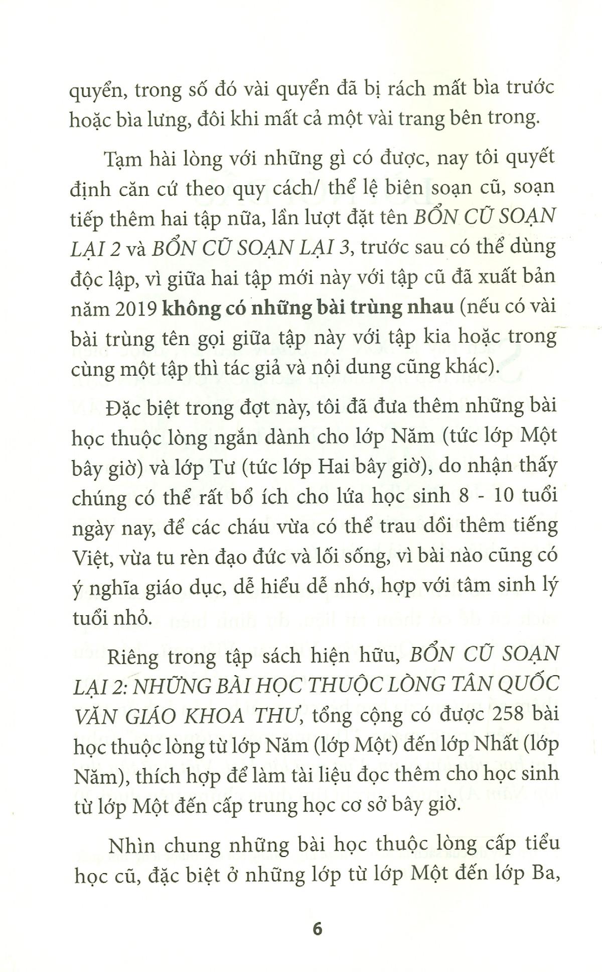 Bổn Cũ Soạn Lại 2 - Những Bài Học Thuộc Lòng - Tân Quốc Văn Giáo Khoa Thư