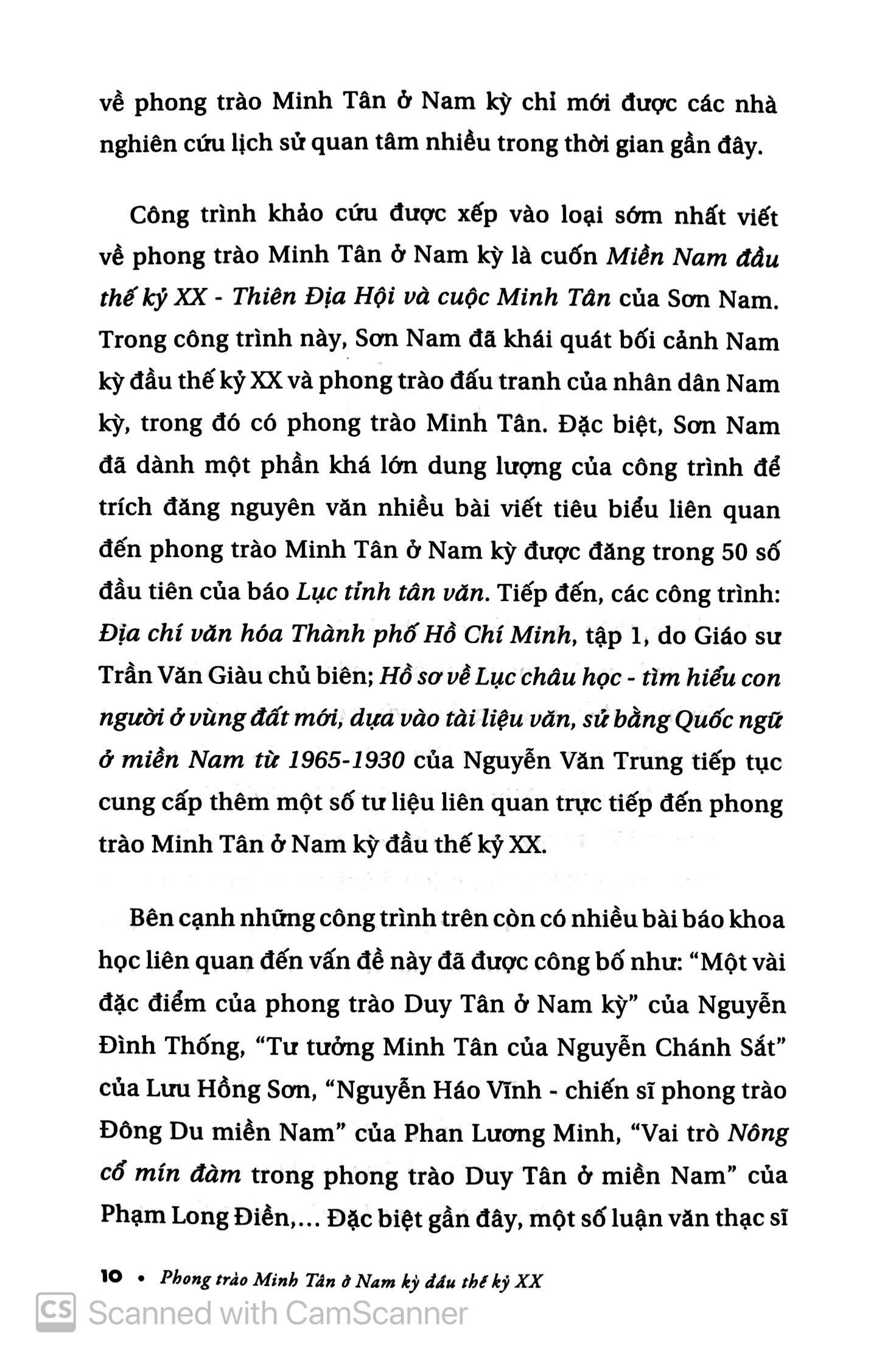 Phong Trào Minh Tân - Ở Nam Kỳ Đầu Thế Kỷ XX
