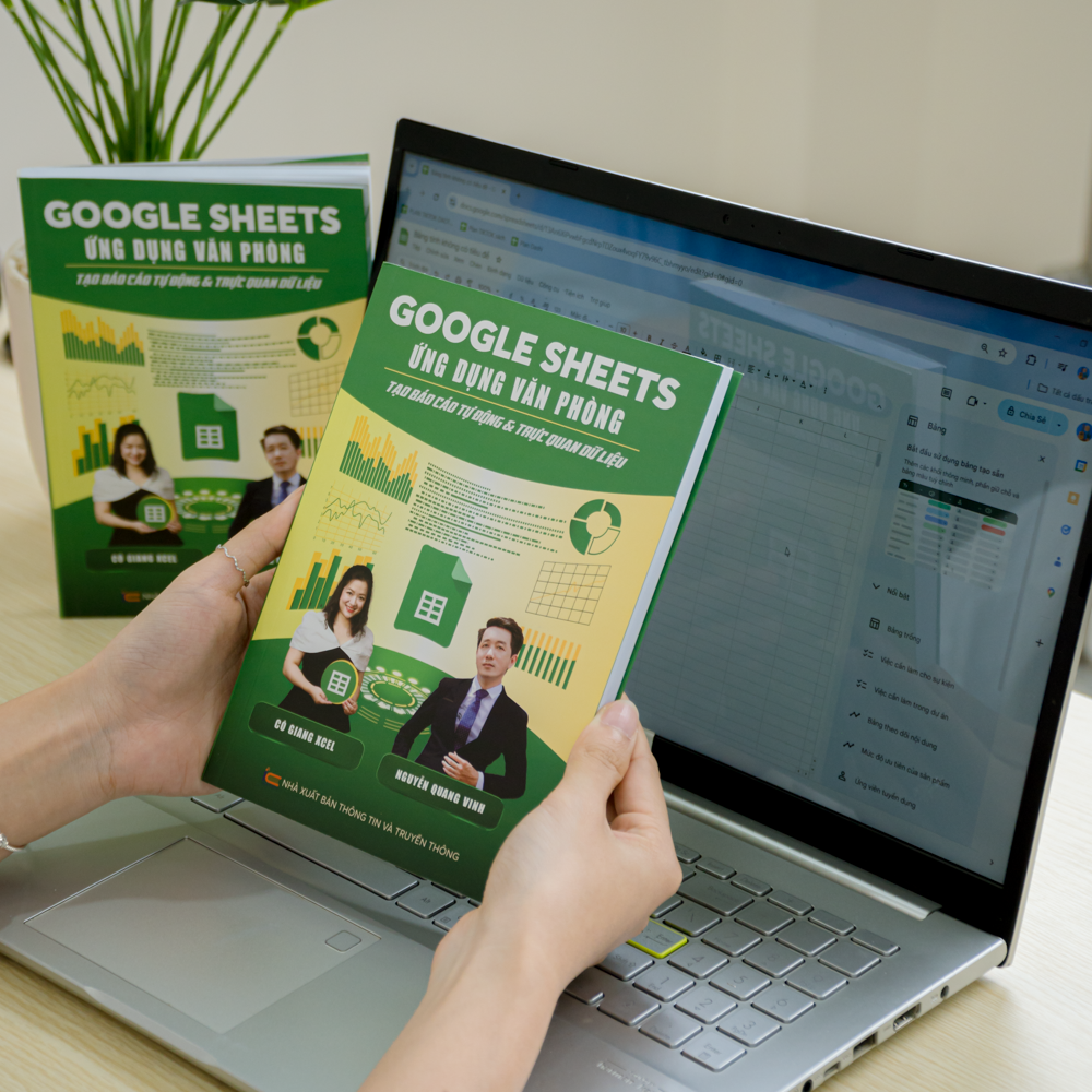 Combo 4 Sách Excel - Google Sheet - 150 TT - Power Query ĐÀO TẠO TIN HỌC Ứng Dụng Văn Phòng Kèm Video Khóa Học