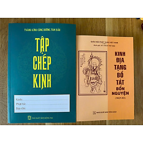 Sách - Combo Kinh Địa Tạng Bồ Tát Bổn Nguyện và Vở Chép Kinh ( bìa xanh) ( Tặng kèm Tờ Kinh Cầu Nguyện Hàng Ngày)