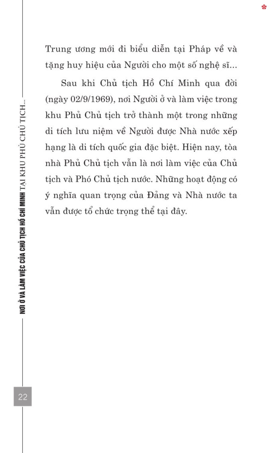 Nơi ở và làm việc của Chủ tịch Hồ Chí Minh tại Khu Phủ Chủ tịch - Hà Nội - bản in 2025