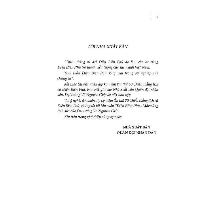 Sách - Điện Biên Phủ - Mốc Vàng Lịch Sử - Võ Nguyên Giáp - VIETNAMBOOK
