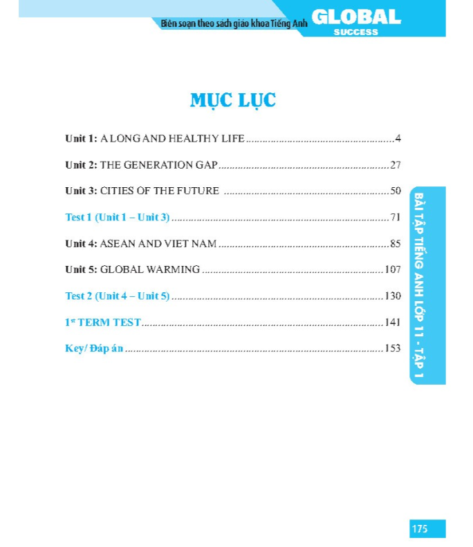 sách - GLOBAL SUCCESS - Bài tập tiếng anh lớp 11 Tập 1 (có đáp án)
