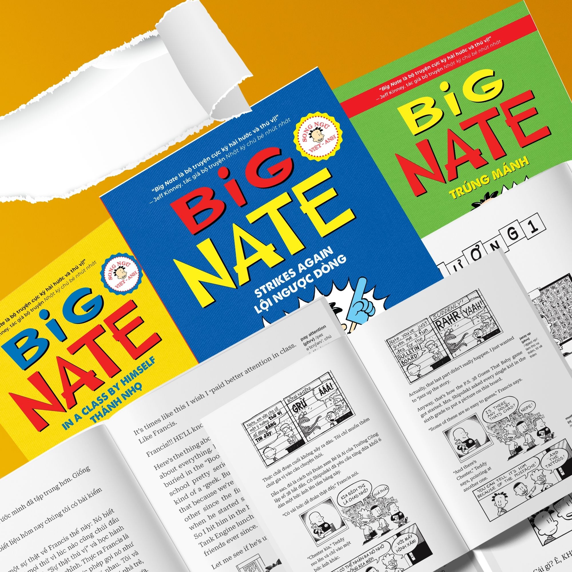 Truyện tranh Big Nate: Strikes Again - Tập 2: Lội Ngược Dòng - Bản Song Ngữ. Tặng Kèm File Nghe