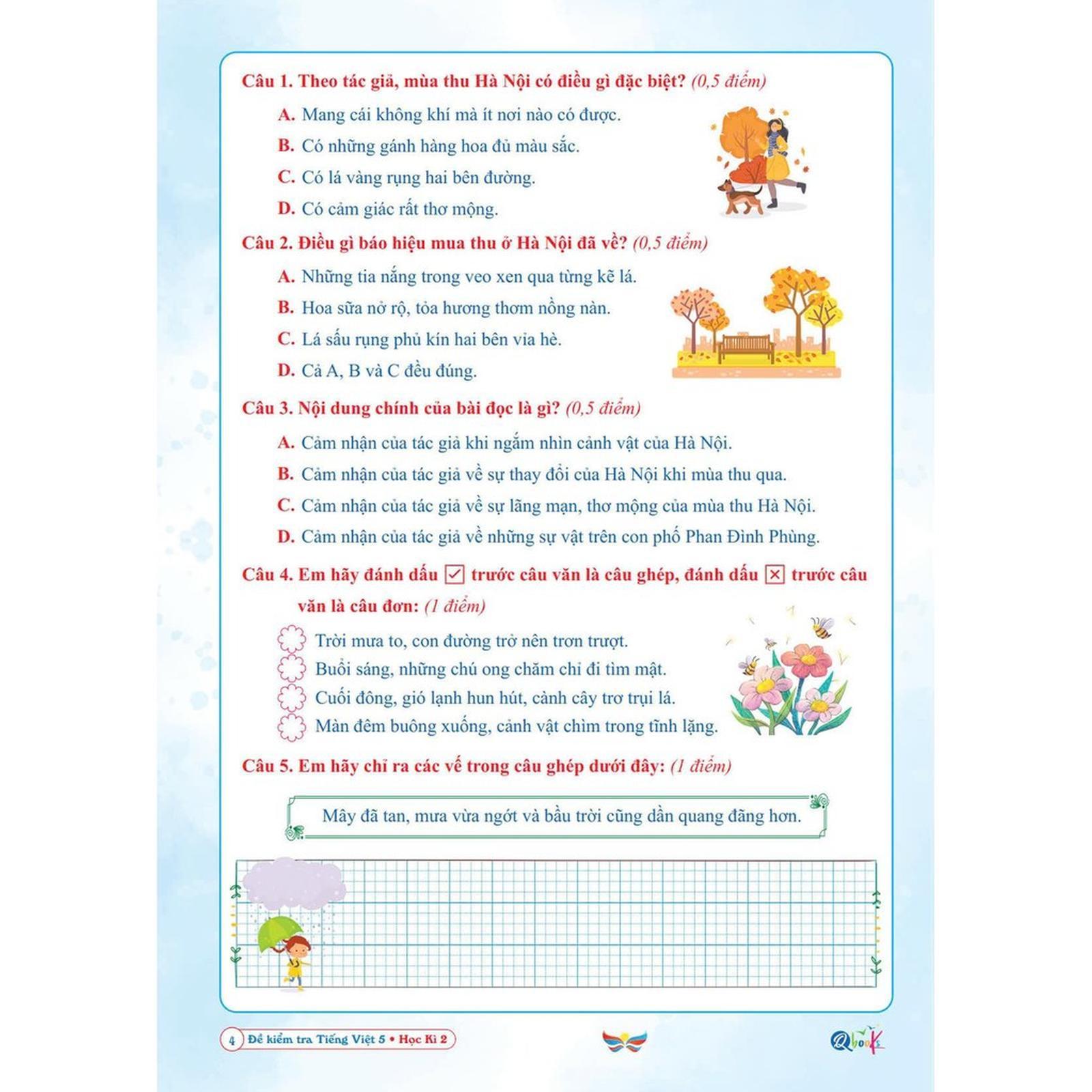 Đề kiểm tra TIẾNG VIỆT 5 Học kì 2 - Cánh Diều - Bản Quyền