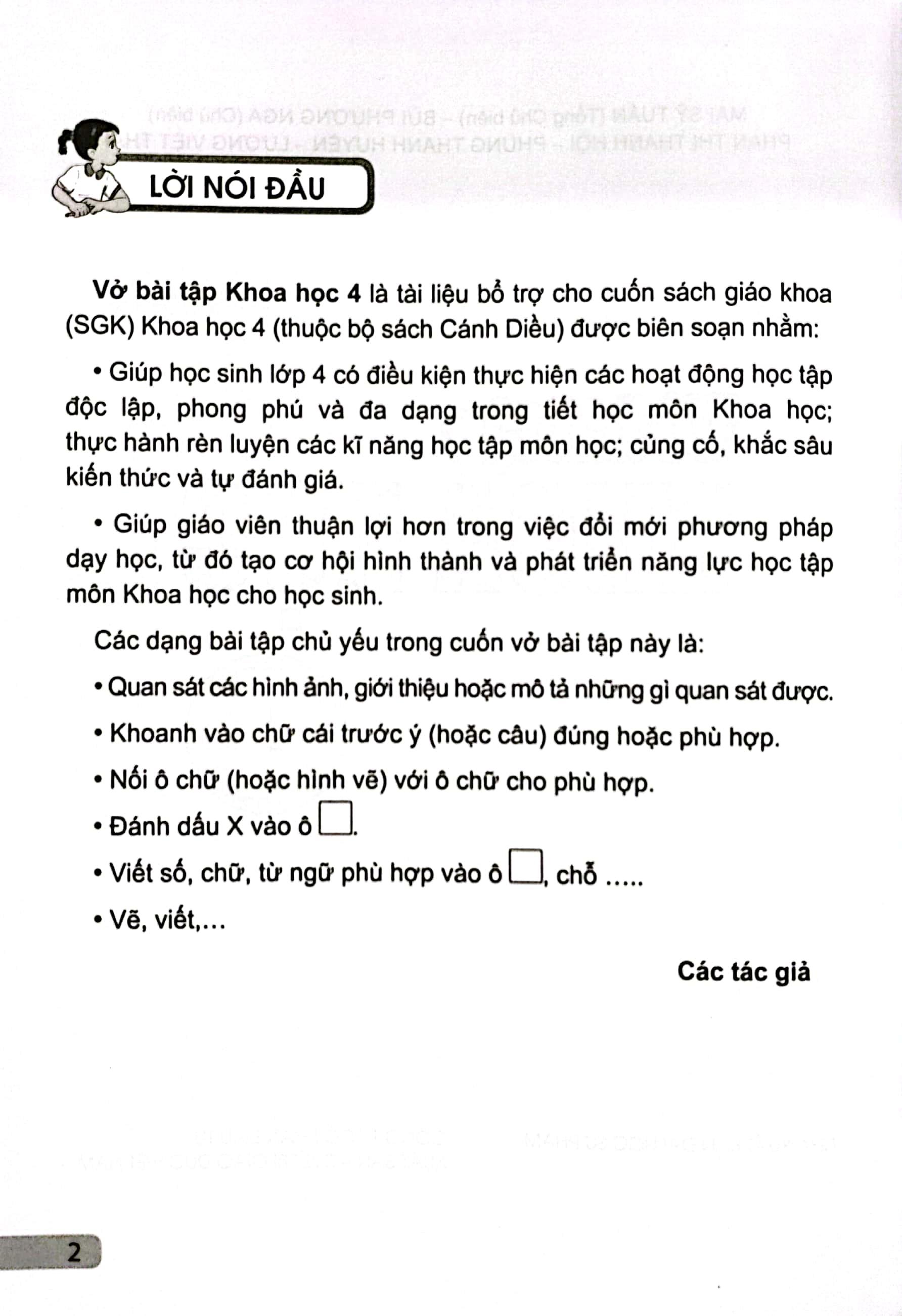 Vở Bài Tập Khoa Học 4 (Cánh Diều) (Chuẩn)