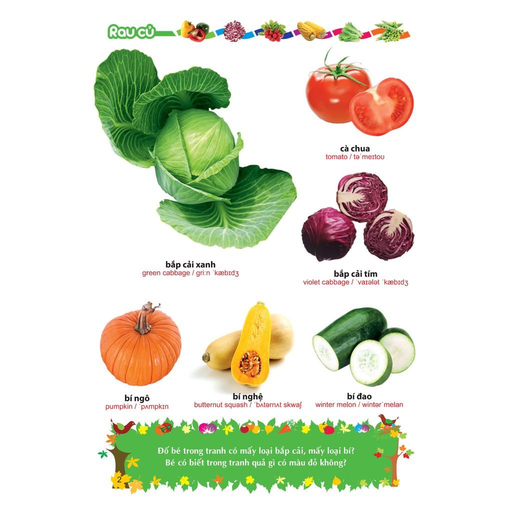 Từ Điển Tranh Về Rau - Củ - Quả - Hoa (Bìa Cứng) - Bản Quyền