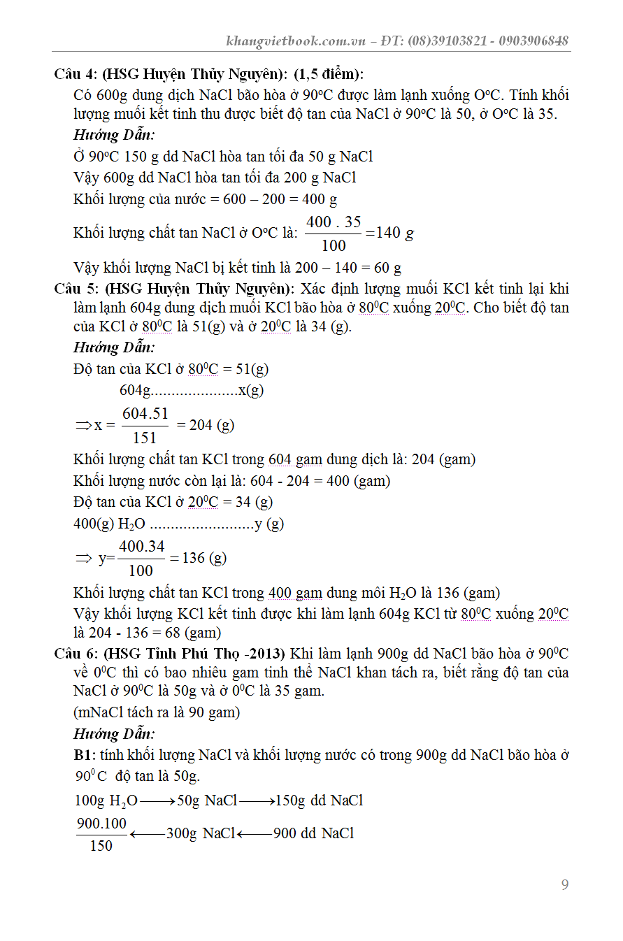 Chiến Thắng Kì Thi 9 Vào 10 Hóa Học - KV