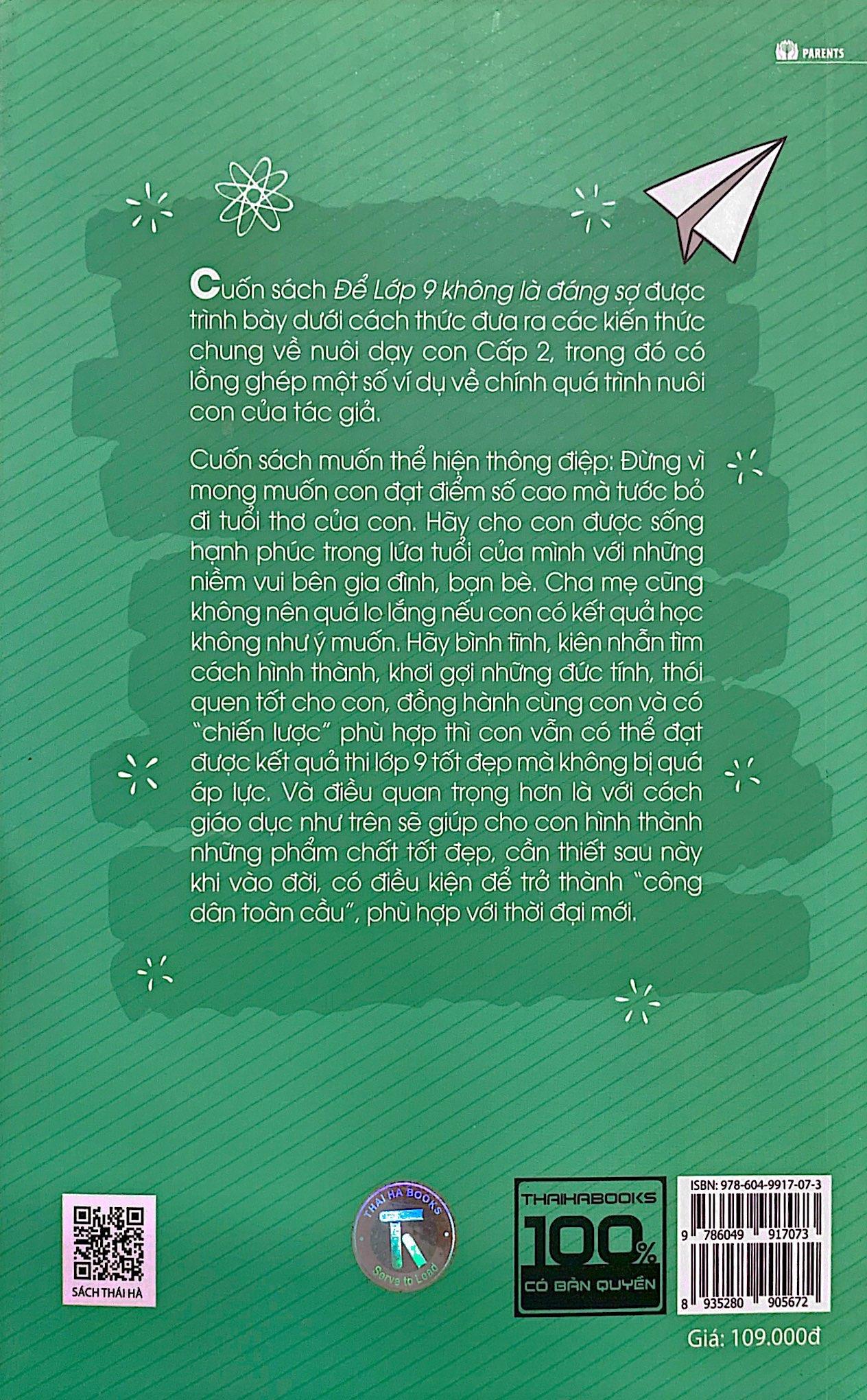 Để Lớp 9 Không Là Đáng Sợ (Dành Cho Cha Mẹ Có Con Học Lớp 6,7,8,9)