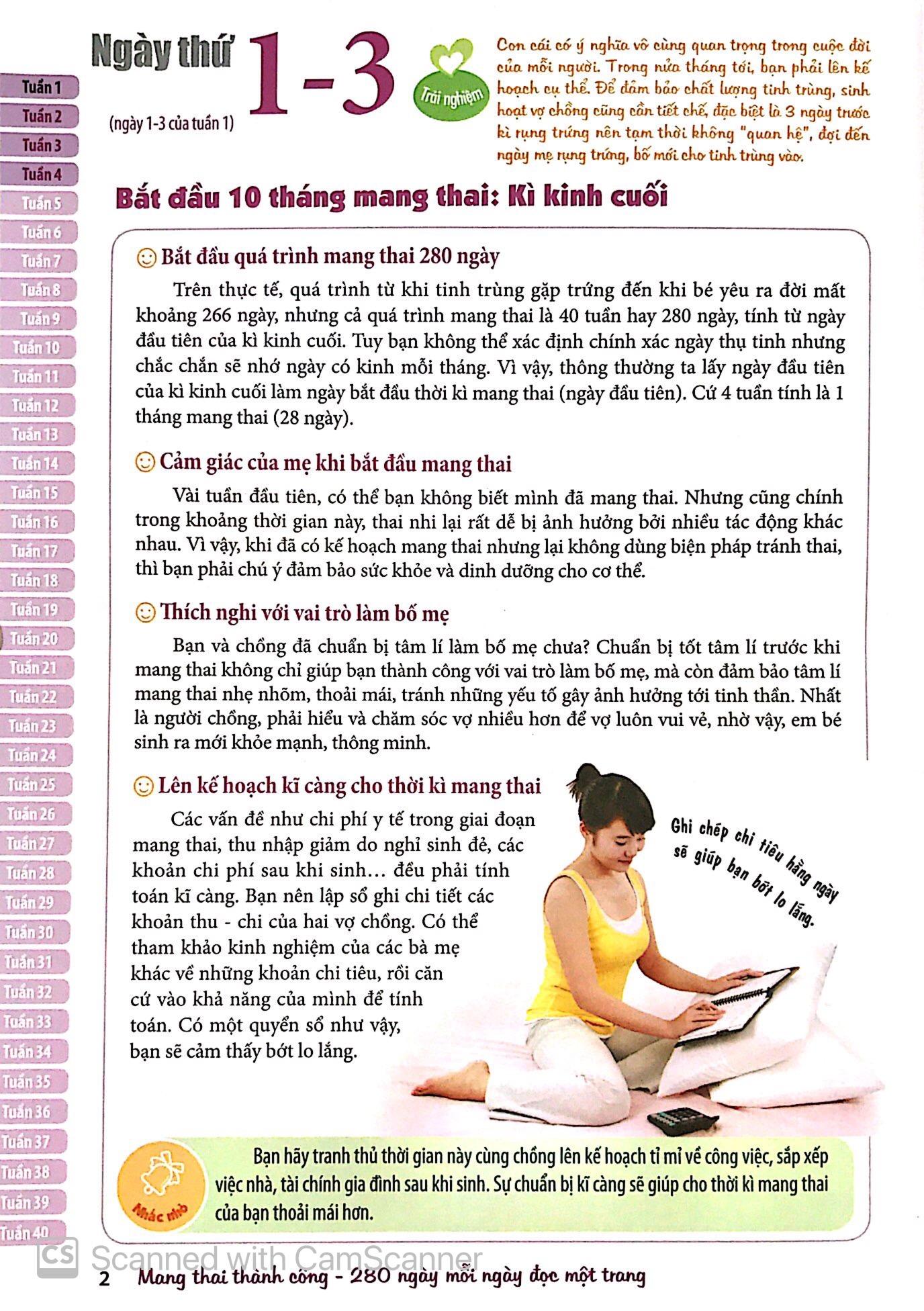 Mang Thai Thành Công - 280 Ngày Mỗi Ngày Đọc 1 Trang