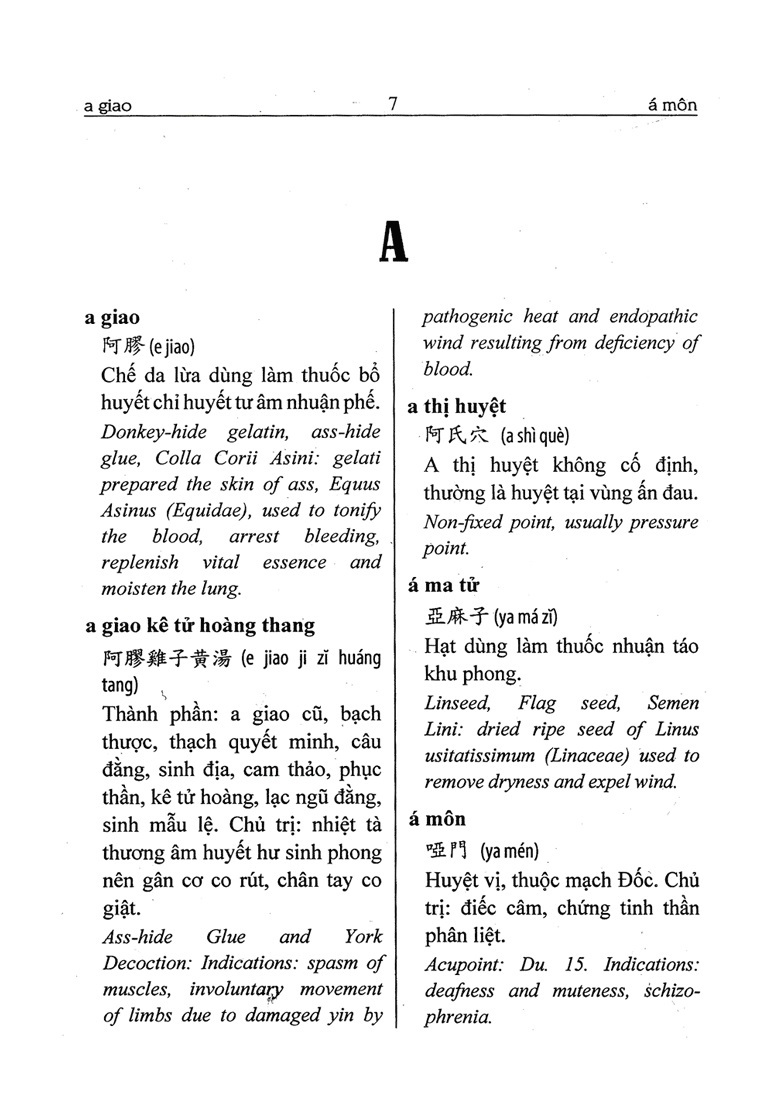 Từ Điển Đông Y (Hán - Việt - Anh)