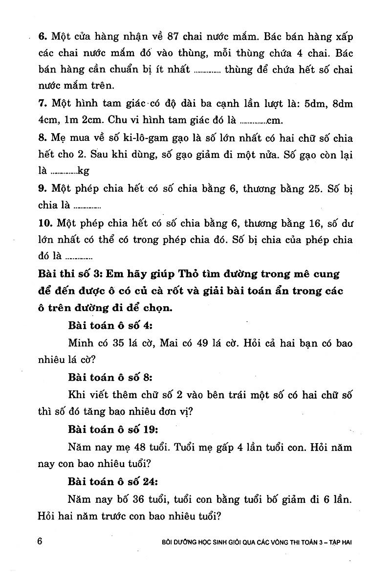 Bồi Dưỡng Học Sinh Giỏi Qua Các Vòng Thi Toán Lớp 3 (Tập 2)