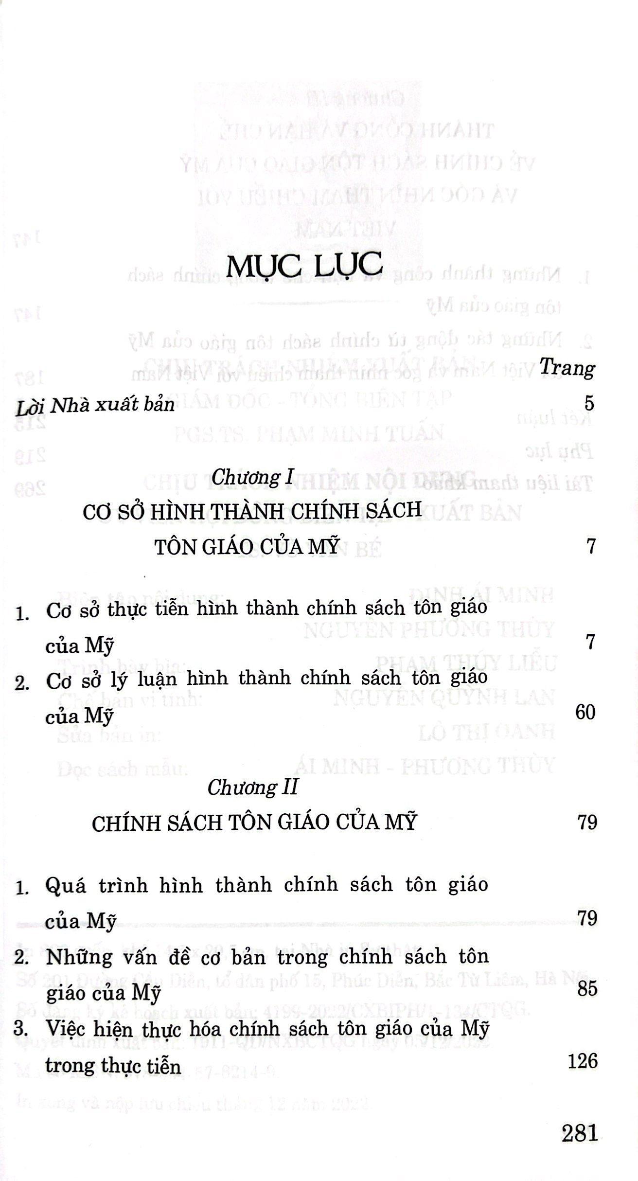 Chính Sách Tôn Giáo Của Mỹ Và Góc Nhìn Tham Chiếu Với Việt Nam