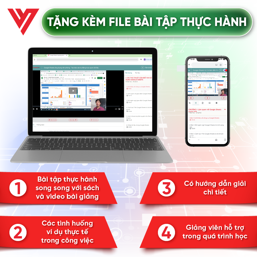 Combo 4 Sách Excel - Google Sheet - 150 TT - Power Query ĐÀO TẠO TIN HỌC Ứng Dụng Văn Phòng Kèm Video Khóa Học