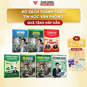 Combo 7 sách Word - Excel - Powerpoint - Google Sheet - 150 TT - Power Query - 90 Hàm Excel ĐÀO TẠO TIN HỌC Ứng Dụng Văn Phòng Thông Dụng