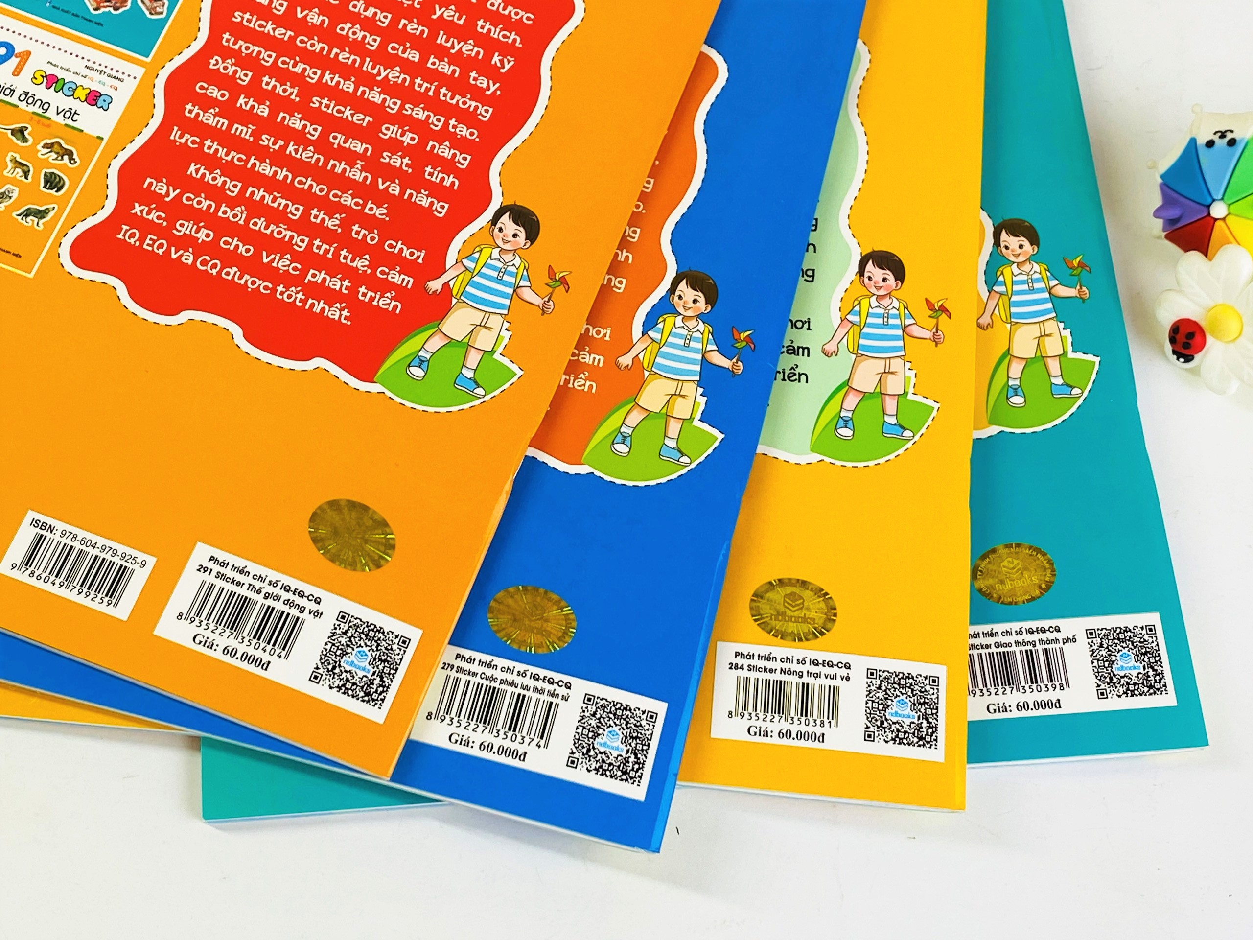 Sách Combo 5 cuốn Sticker phát triển chỉ số thông minh IQ-EQ-CQ dành cho bé từ 3-6 tuổi -Ndbooks