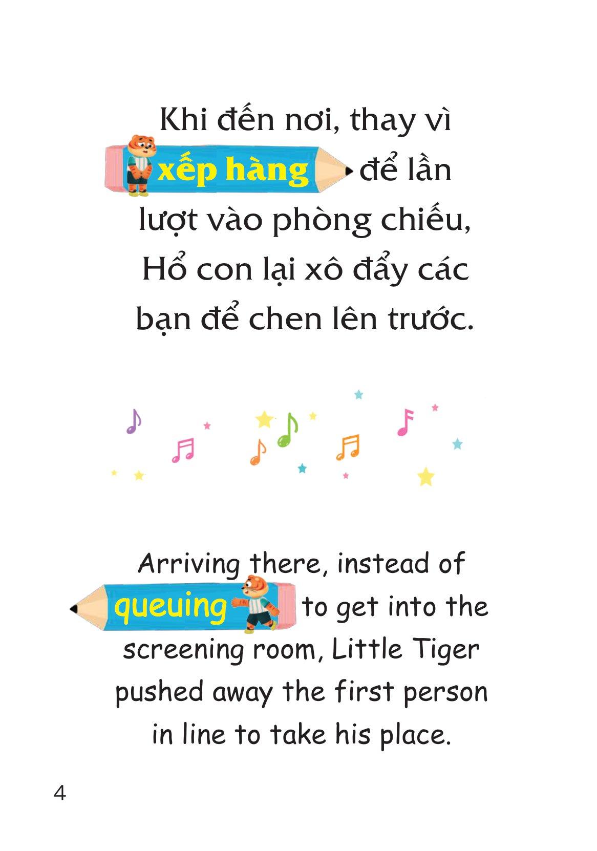 Sách Truyện Tranh Song Ngữ Việt Anh Cho Bé - Ở Nơi Công Cộng Hành Động Văn Minh