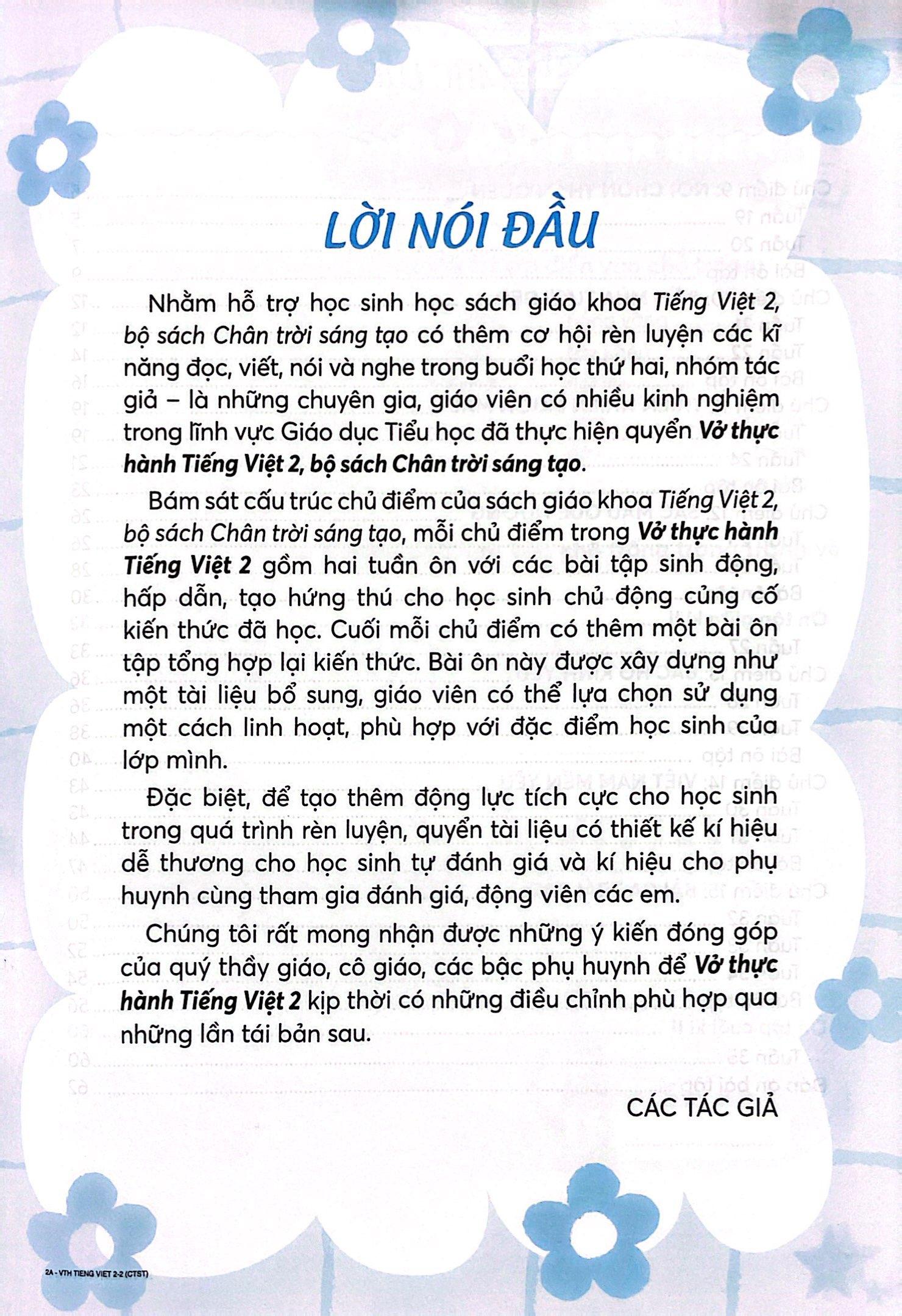 Vở Thực Hành Tiếng Việt 2 - Tập 2 (Chân Trời Sáng Tạo) (2022)