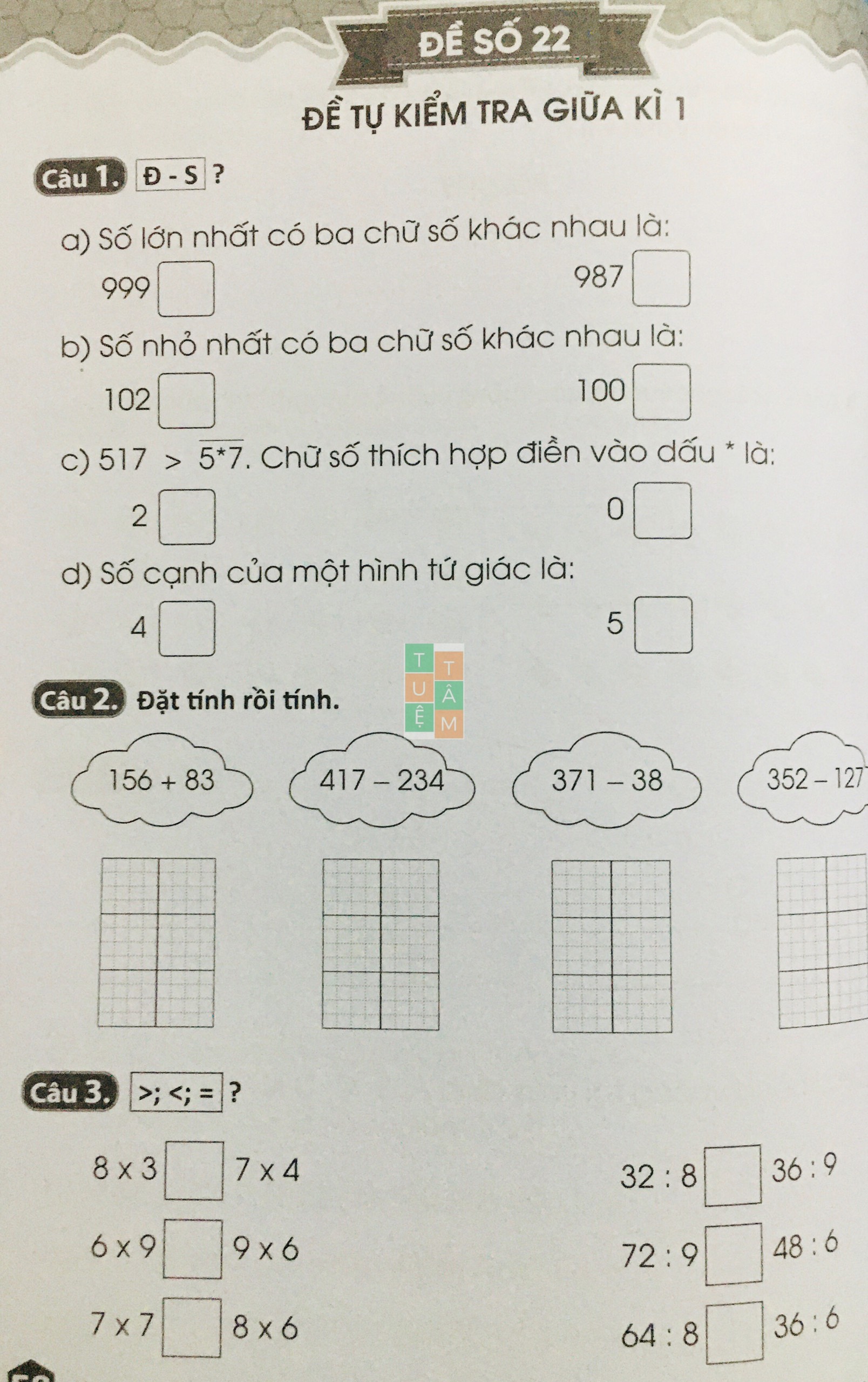 Sách - 45 đề ôn luyện và kiểm tra Toán 3