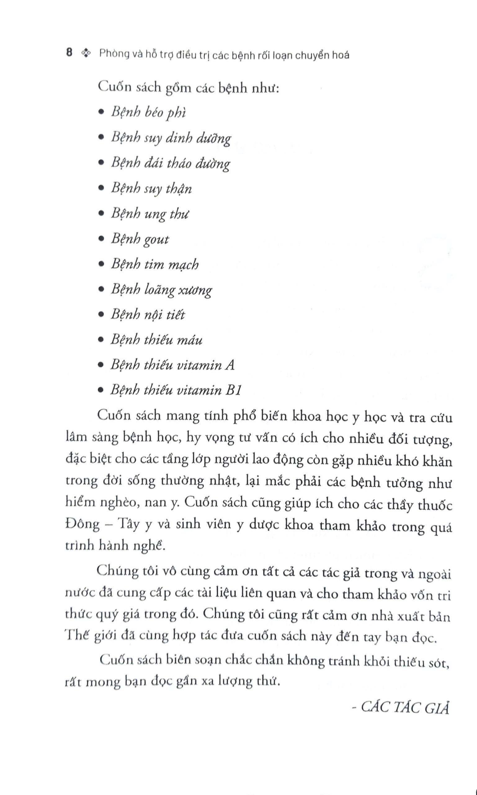 Phòng Và Hỗ Trợ Điều Trị Các Bệnh Rối Loạn Chuyển Hóa