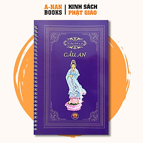 Sách - Vở chép Kinh Cầu An, sổ chép kinh Cầu An bìa tím in chữ mờ loại cao cấp dày dặn (TẶNG KÈM BÚT VIẾT) - Anan Books