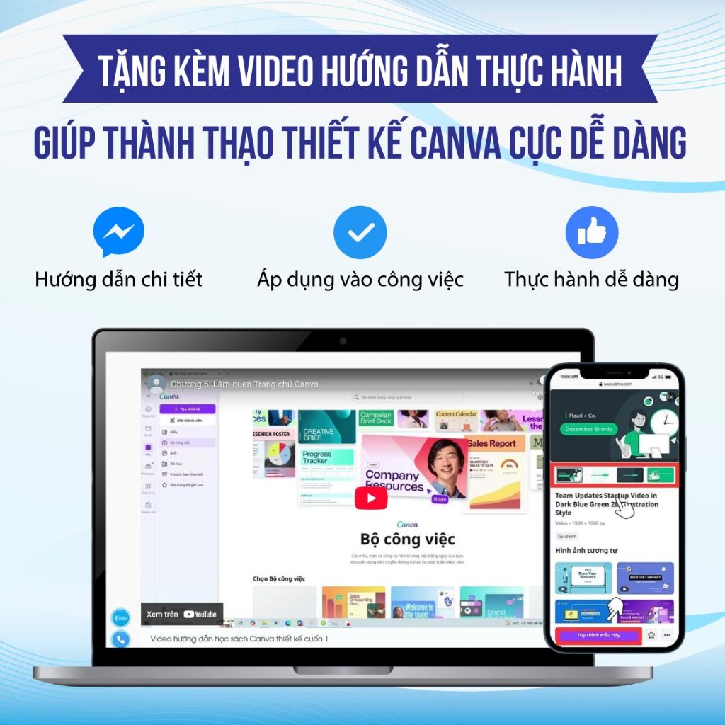 Sách 21 Ngày Làm Chủ Canva, Tặng Video Hướng Dẫn, Tặng File Thực Hành, Xuất Bản Chính Hãng, Quyển 1