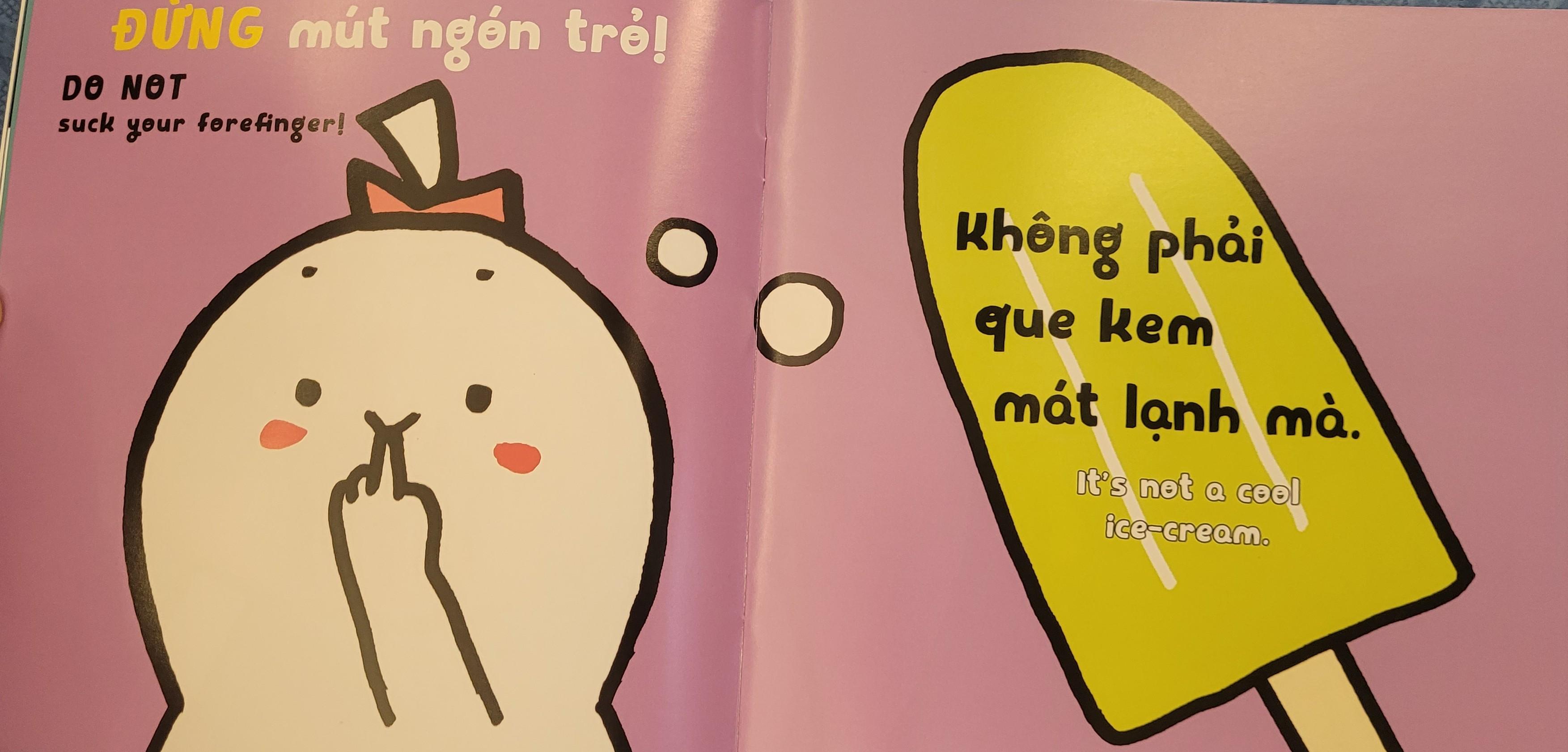 Sách Ehon Miu Bé Nhỏ Phần 1 Song Ngữ - Đừng Mút Tay Nhé