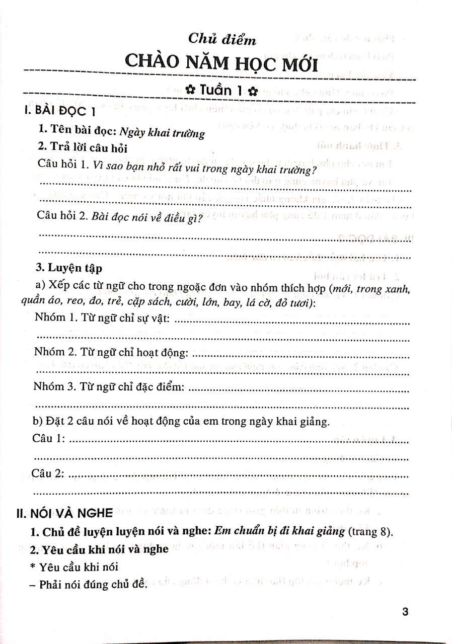 Vở Bài Tập Cuối Tuần Tiếng Việt 3 (Dùng Kèm Sách Giáo Khoa Cánh Diều)