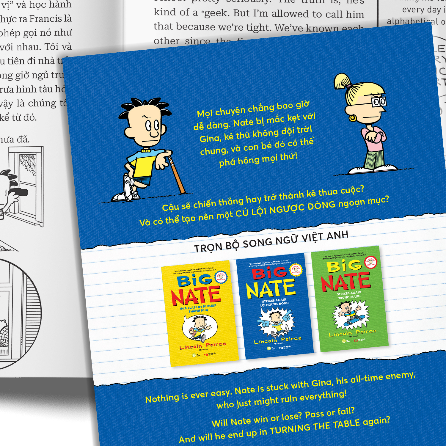 Truyện tranh Big Nate: Strikes Again - Tập 2: Lội Ngược Dòng - Bản Song Ngữ. Tặng Kèm File Nghe