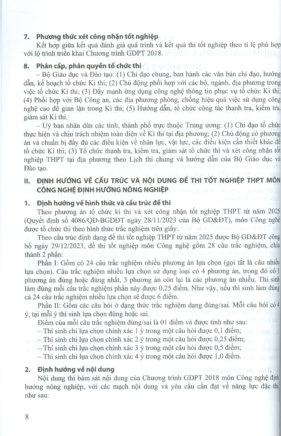 Ôn Luyện Trắc Nghiệm Thi Tốt Nghiệp Trung Học Phổ Thông (năm 2025) Môn Công Nghệ (Định Hướng Nông Nghiệp)